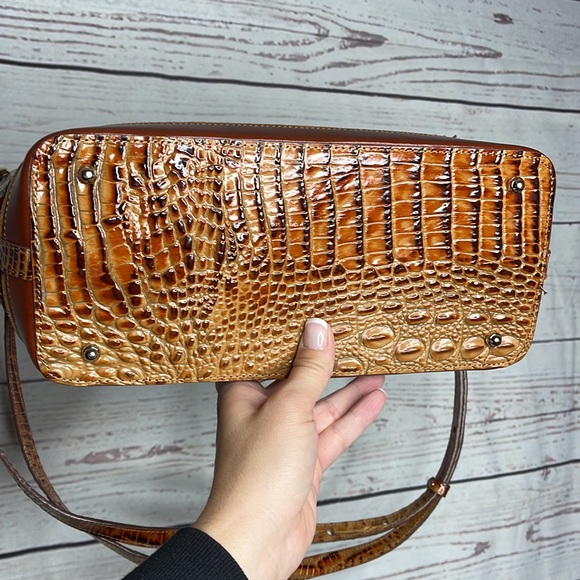 Auth Brahmin Medium Duxbury Satchel Bag in Whipstitching Toasted Almond Dalton! - Picture 7 of 10